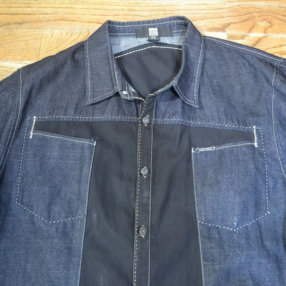 MARITHE GIRBAUD Jean Jacket Shirt Bliue Denim XL - Picture 2 of 7